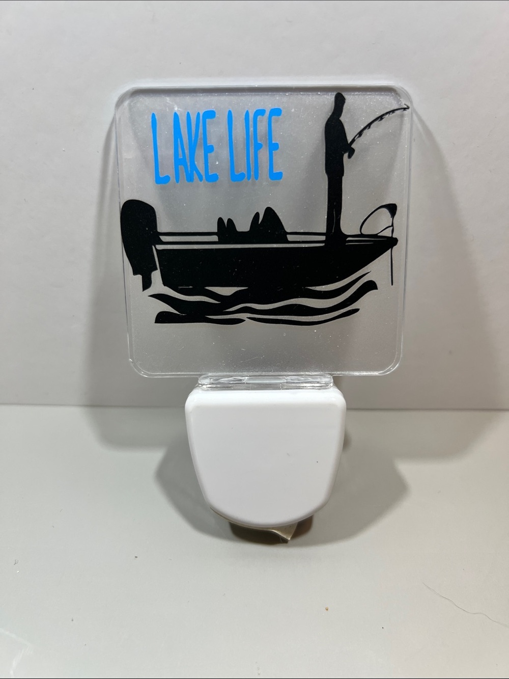 Lake Life Night Light with Fishing Boat Graphic